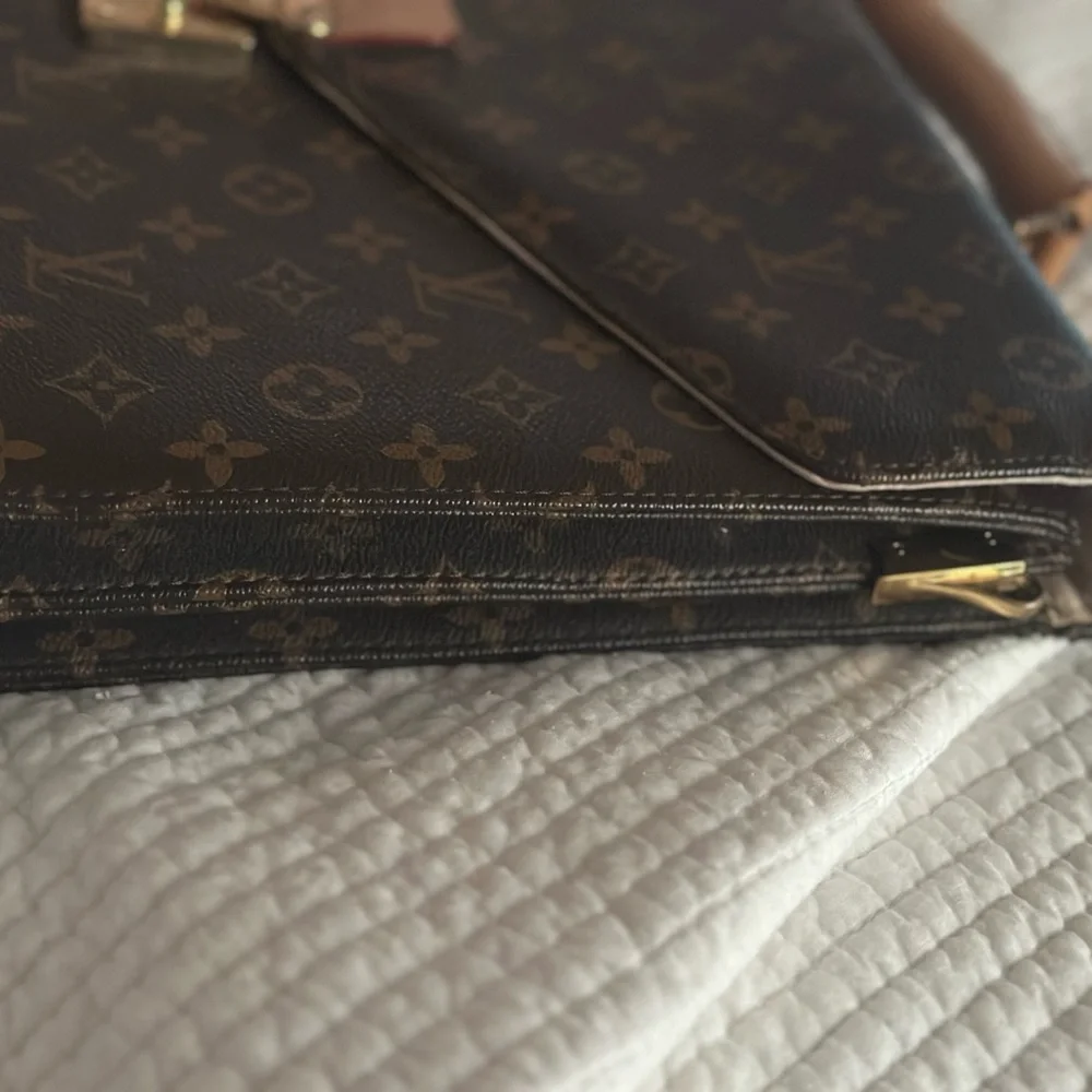 Louis Vuitton Brown Monogram Briefcase with Vachetta Leather
